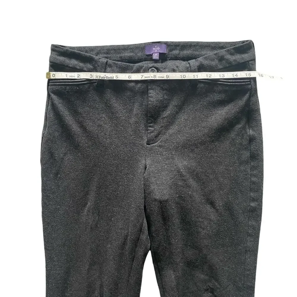 NYDJ Straight Leg Ponte Knit Pants Gray Size 10 Stretch Career Office